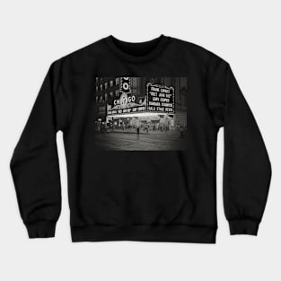 The Chicago Theater at Night, 1941. Vintage Photo Crewneck Sweatshirt